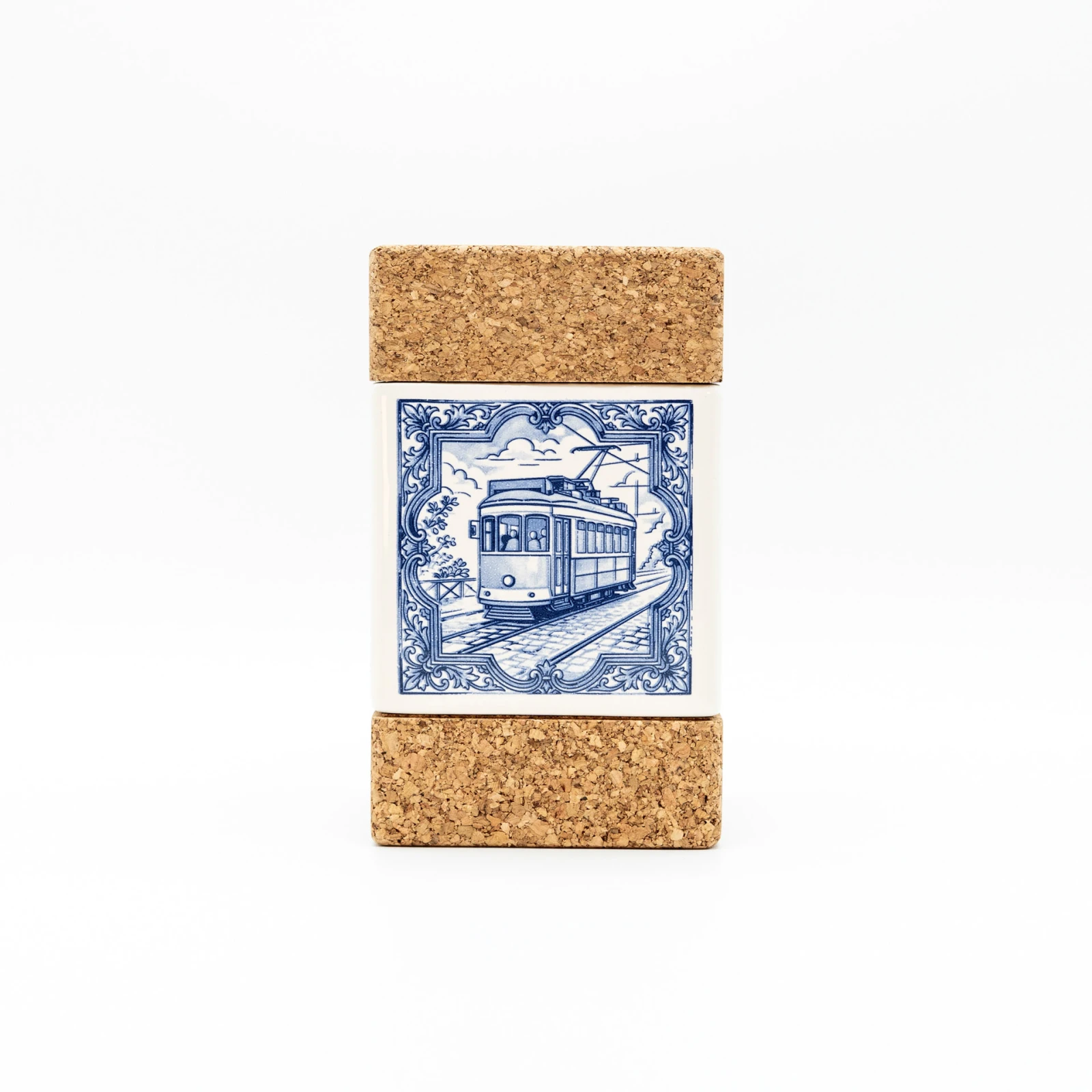 CUBE 2 LIDS gift box in Portuguese faience and cork — The Vintage Tram, Tile